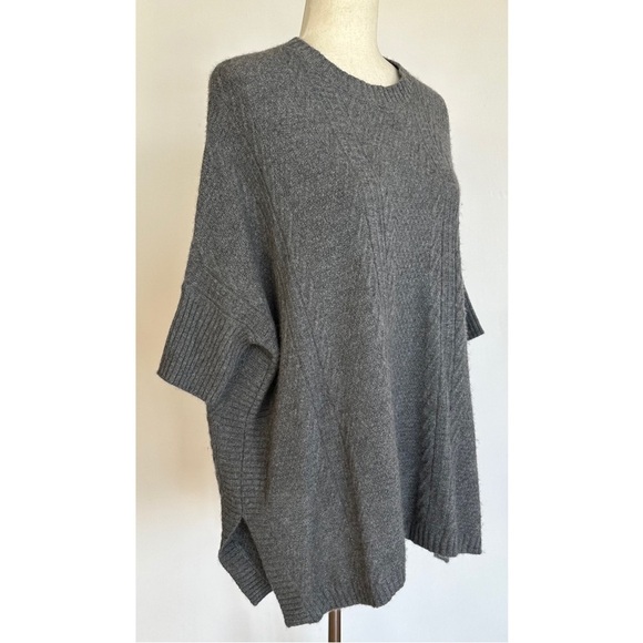 Cynthia Rowley Cashmere Gray Sweater Oversized Short Sleeve XS/S - Picture 5 of 15